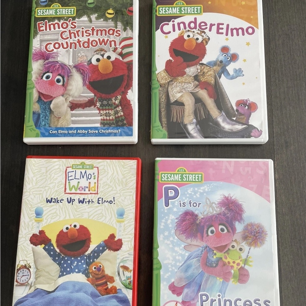Sesame Street DVDs 3 Elmo And 1 P For Princess Lot Of 4 DVDs